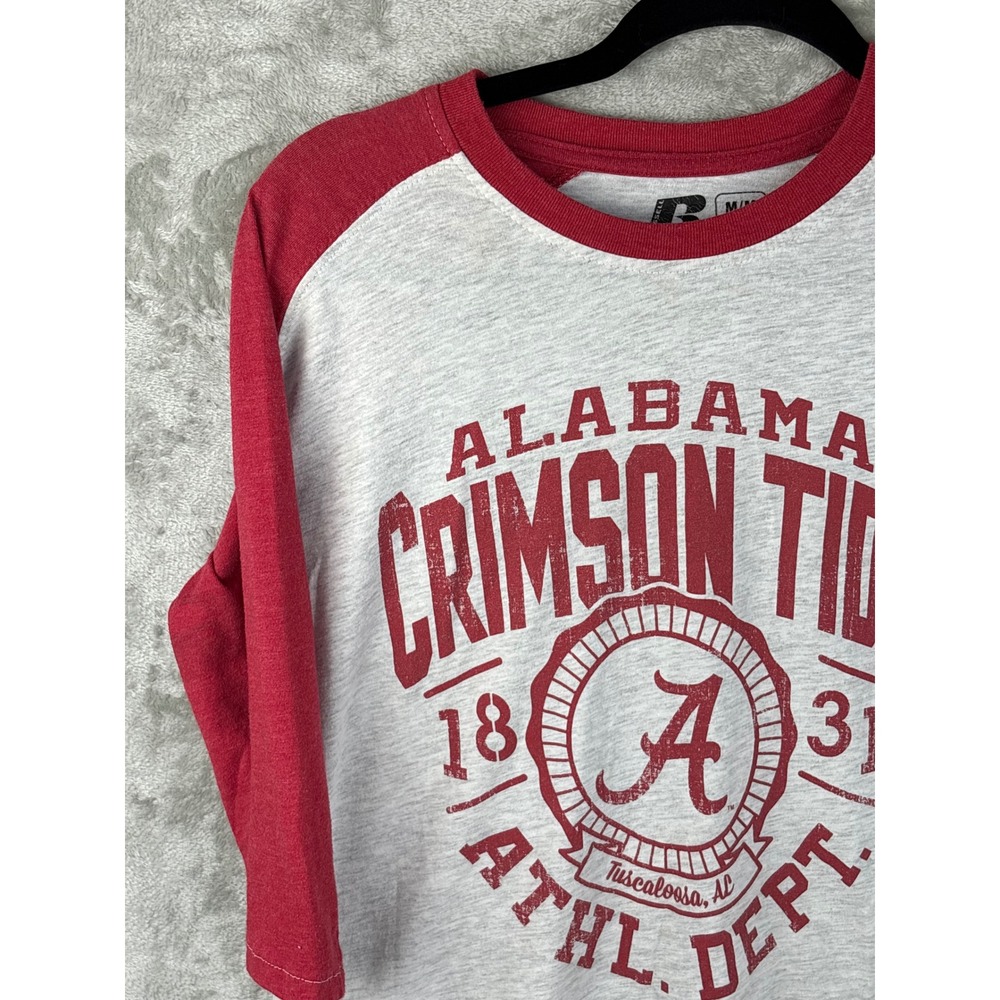 Alabama Crimson Tide‎ Raglan Tee Mens Medium Russell Athletic NCAA College Sport - Picture 4 of 8